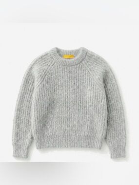 NWT Yellow the Label Heather Grey Mohair Knit Sweater